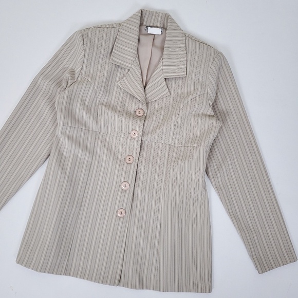 FREE WITH PURCHASE Pinstripe blazer fitted empire waist Y2K - Picture 7 of 13